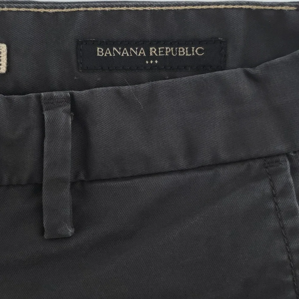 Banana Republic Lived-In Chino Mens Pants 30x30 Flint Gray Skinny Fit